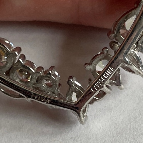 TOVA // diamonique mixed cut heart pendant chain .925 Sterling silver Necklace - Picture 8 of 11